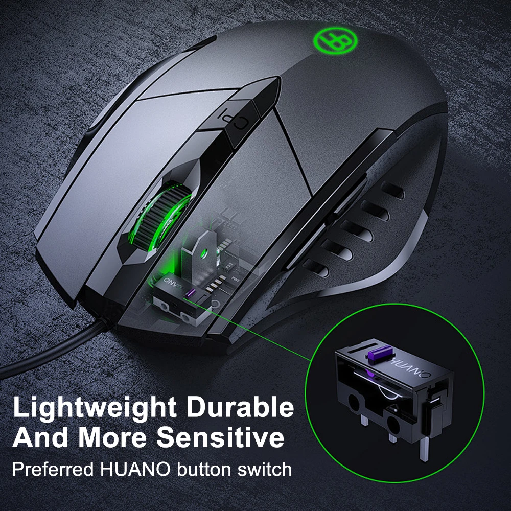 Wired Gaming Mouse 7200DPI Corded Computer Mouse with 6-Button Ergonomic Mice Office and game for Laptop PC Desktop gaming mouse,ergonomic mouse,wired mouse