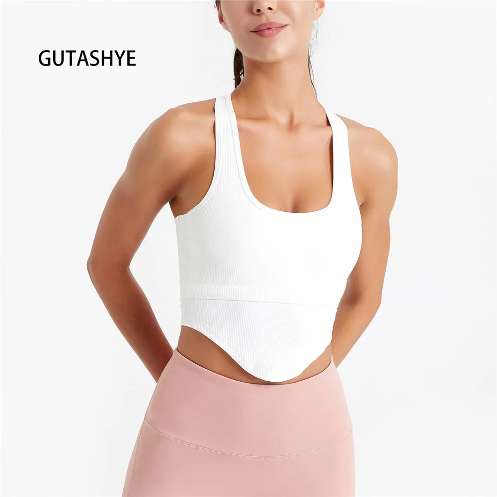 

Gutashye Sports Bra Tank Top Buttery Soft Women Racerback Crop Top for Workout Fitness Running Yoga