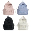 Large Capacity Backpack Student School Backpack Lovely Bows Backpack Fashion Laptop Backpack Solid Color Travel Backpack 1