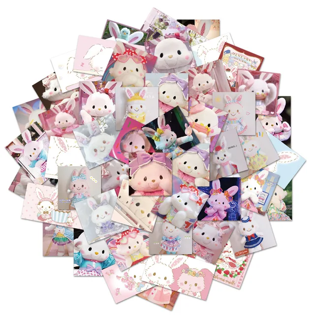 New 50 Pieces Kawaii Kuromi Stickers Cute Hello Kitty Stickers for Laptop Case Girls Sanrio My Melody Anime Stickers Kids Toys 68-50Pcs