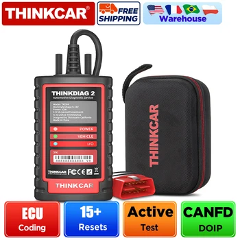 THINKCAR ThinkDiag 2 Tutti i sistemi Software completi Strumento diagnostico OBD2 Protocollo CANFD gratuito 15 Reset Scanner di codifica ECU bidirezionale