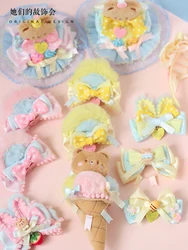 Sweet Handmade Gadget Yellow Lolita Sweet Bear Ear Handmade Hair Accessories Barrettes Cute Headwear