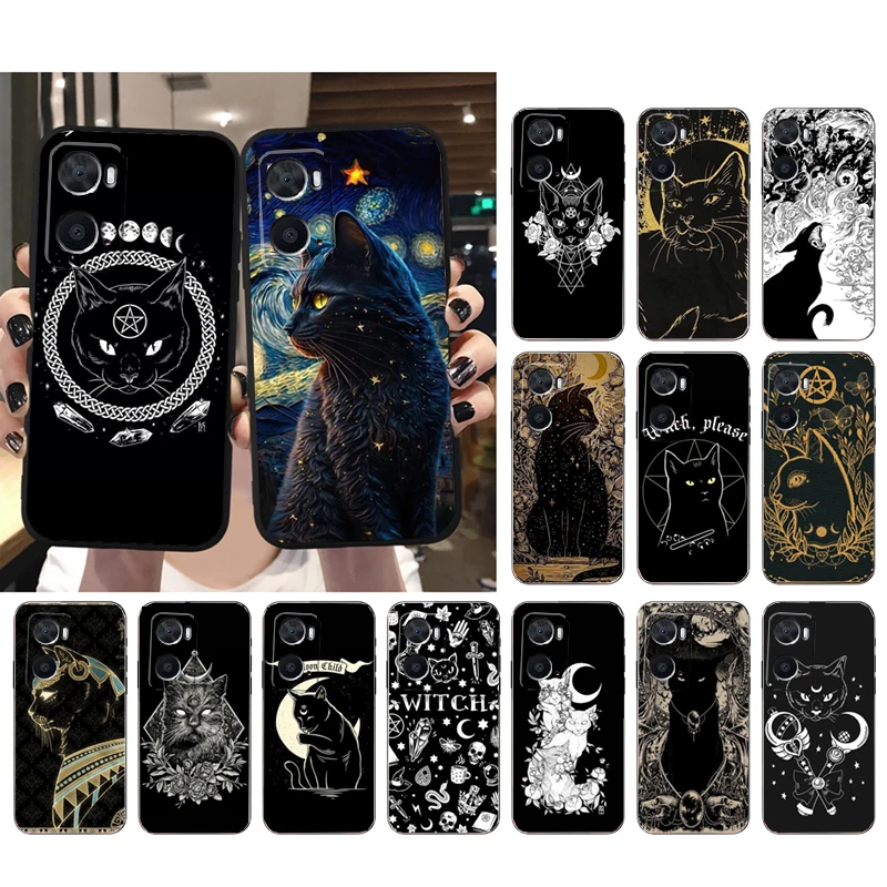 

Witch Cat Art Phone Case for OPPO A77 A57S A96 A91 A54 A74 A94 A73 A53 A53S A54S A15 A16 A17 A52 A72 A92