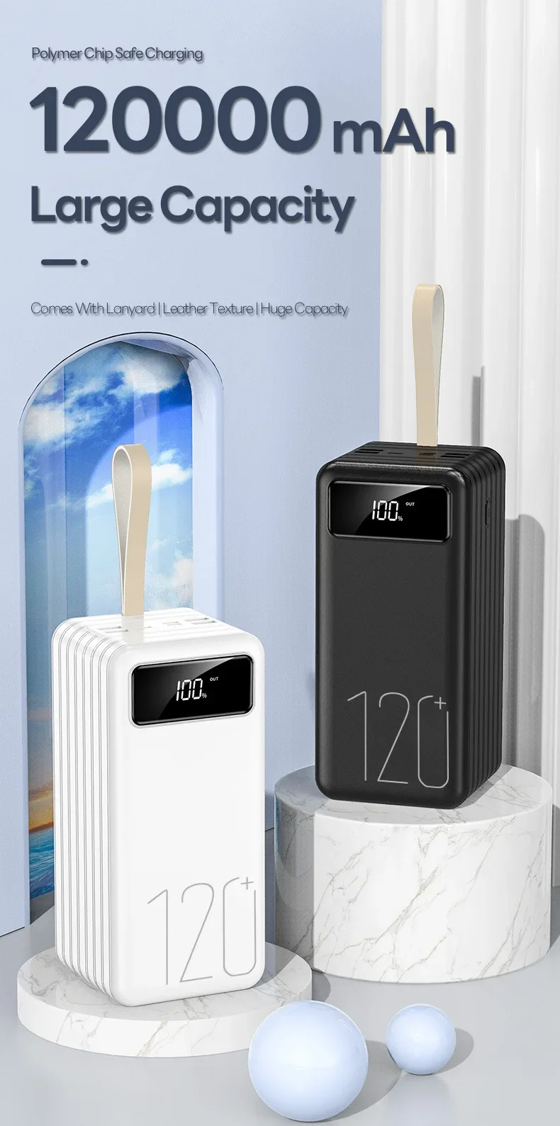 New 120000mAh Ultra Large Capacity 120W Fast Charger Portable Outdoor Power Bank for IPhone Xiaomi Huawei External Battery Pack 1 Sb4c6e7bc96af4f38b1598b5fb49e1223c