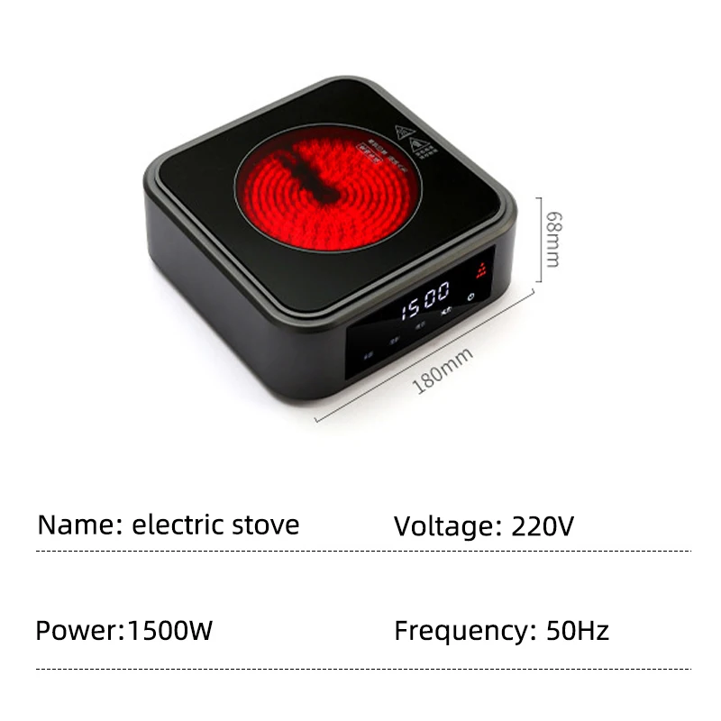 1500W Electric Stove Smart Tea Stove Electric Hot Plate Household Heater Stove Heating Furnace Mini Tea Maker Water Boiler 220V 6