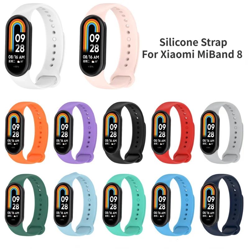 

Silicone Strap For Xiaomi MiBand 8 Smart Watch band Accessories Sport Replacement Bracelet for mi band 8 Soft Wristband