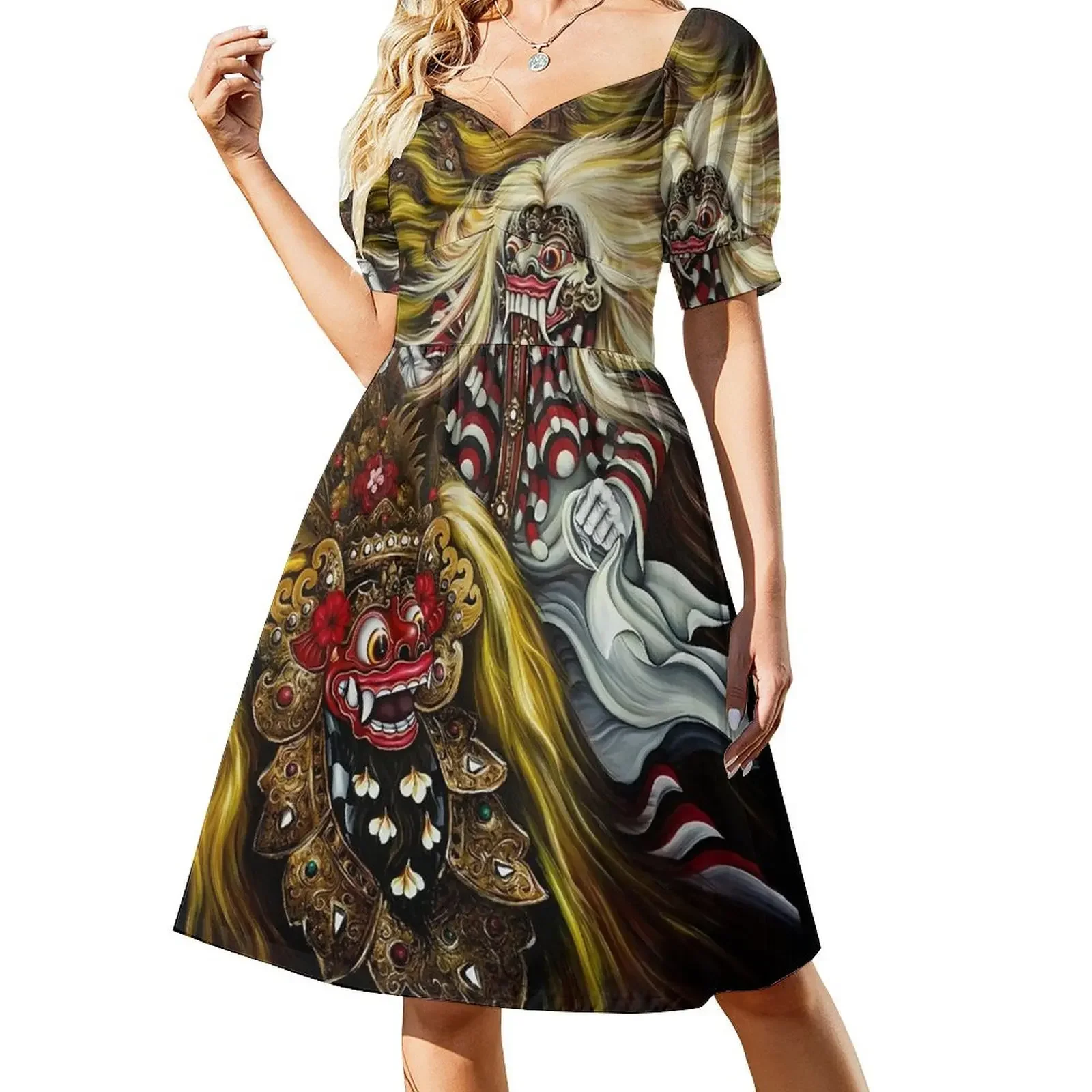 thumbnail image 1 of Vestido sin mangas Two Barong Leak Bali Indsia, ropa de mujer, vestidos de lujo, vestido de fiesta para mujer, vestido de noche para graduación, 1 of 7