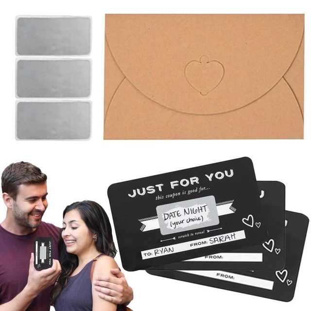 Cartão de raspar para casais, dia dos namorados, adultos