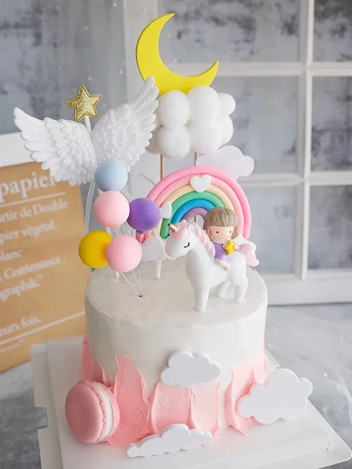 28 Topper Per Cupcake A Forma Di Unicorno – Decorazioni In Cartoncino Double Face Per Torte, Cupcake E Dessert, Per Feste Compleanno E Baby Shower