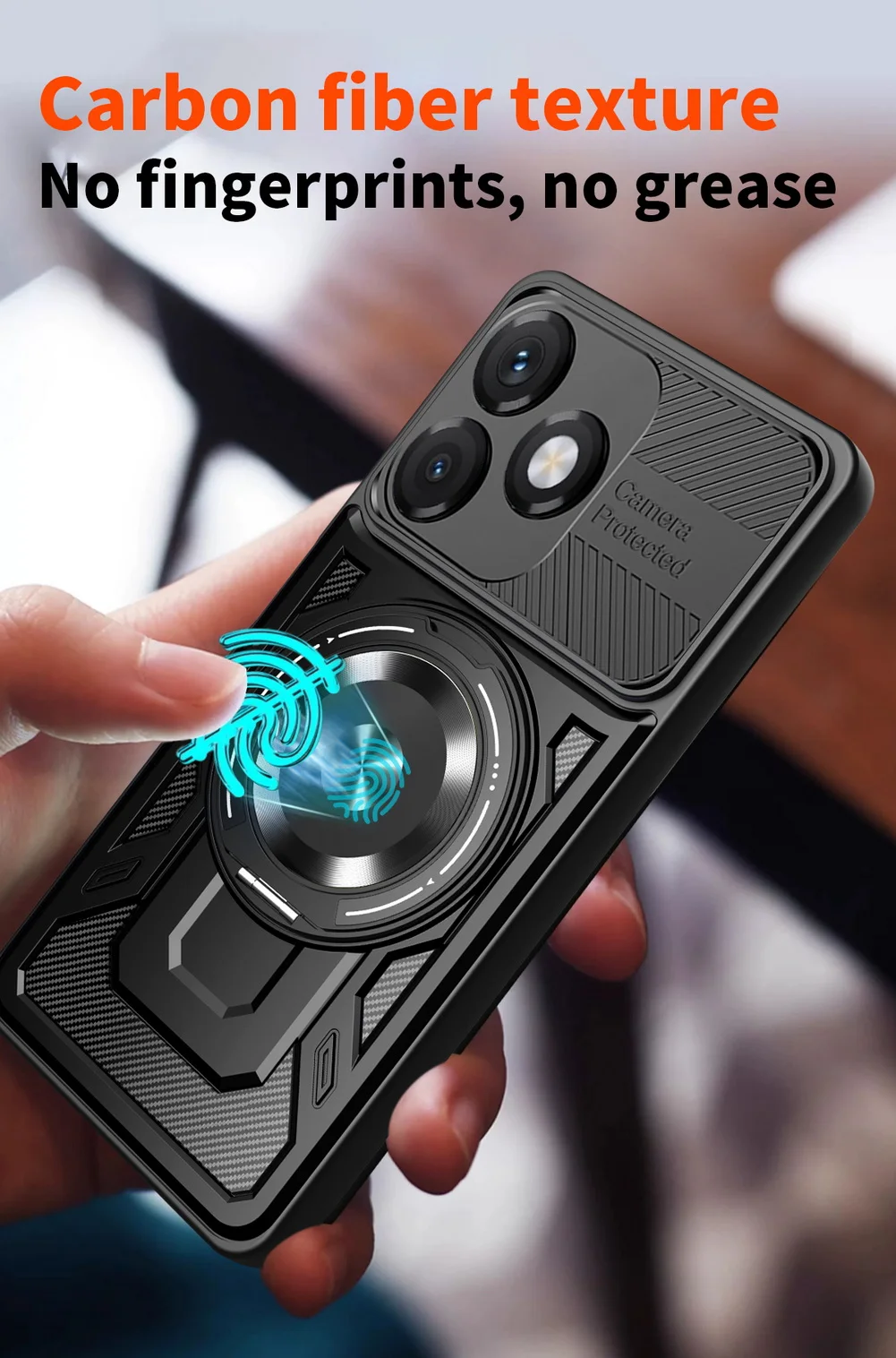 Multi-functional Rotatable Metal Ring Holder Magnetic Case - Protective Cover