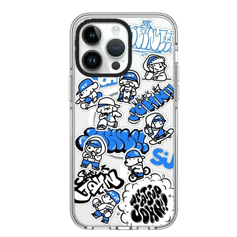 MagSafe Acrylic Dog Phone Case Cover for IPhone 11 12 13 14 15 Pro Max Case for IPhone 15 Pro Max