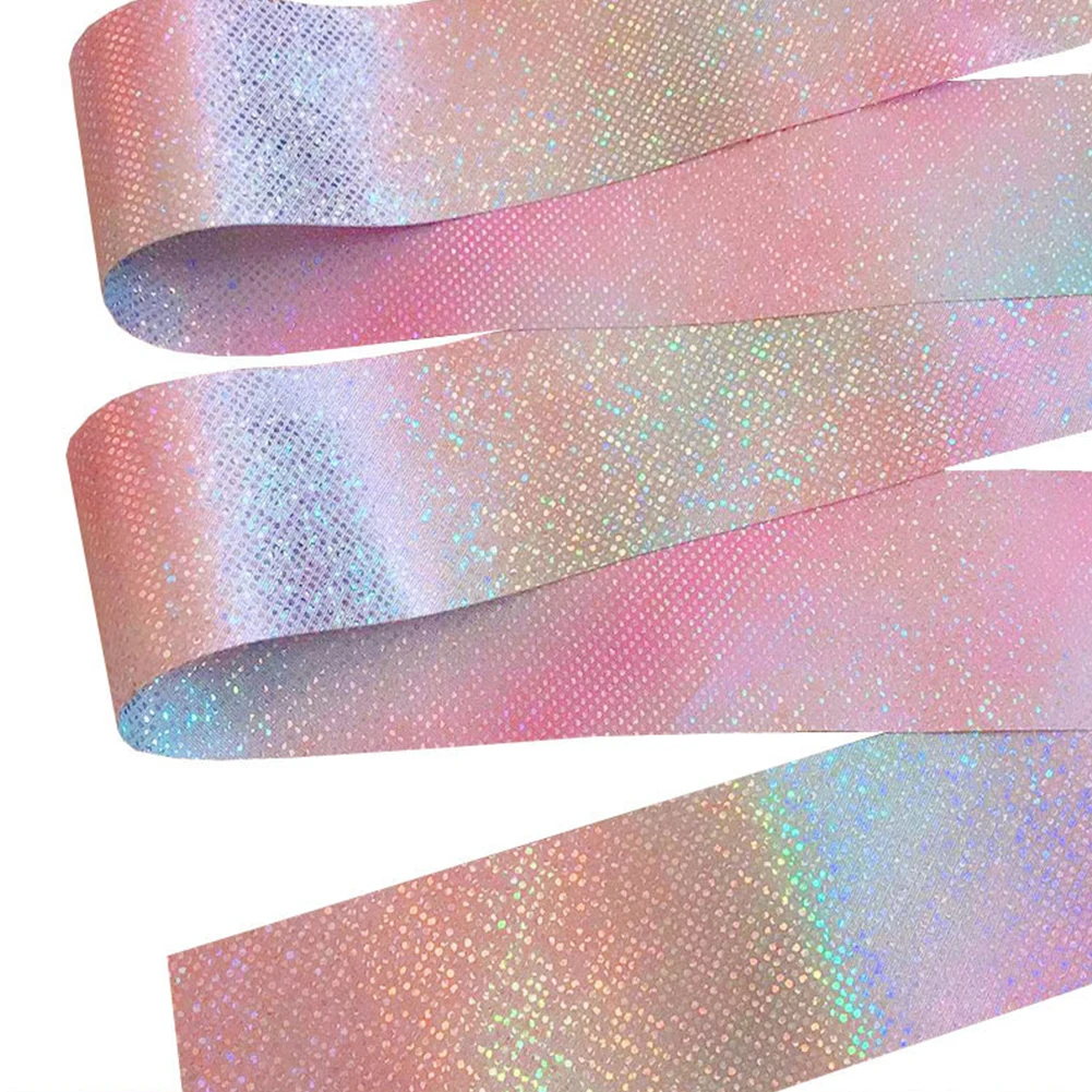 Professional Glitter Dance Ribbon Rhythmic Art Gymnastics Ballet Twirling Rod Stick Kid Cildren Training Equipment 1/2 Pcs 2m