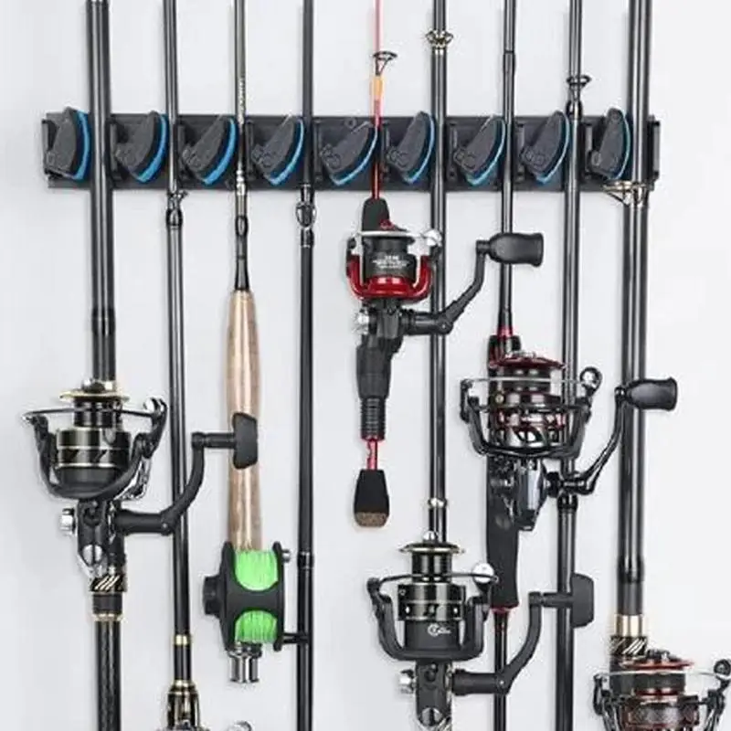 Fishing Rod Holder 2X Wall Fishing Rod Organizer Rack Vertical Pole Holder Holds Up To 18 Rods Or Combos
