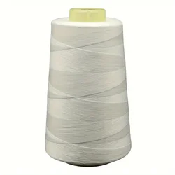 Premium Quality 100% Polyester Sewing Thread - 3000 Yards, Universal 40/2 Gauge, Classic White (White)
