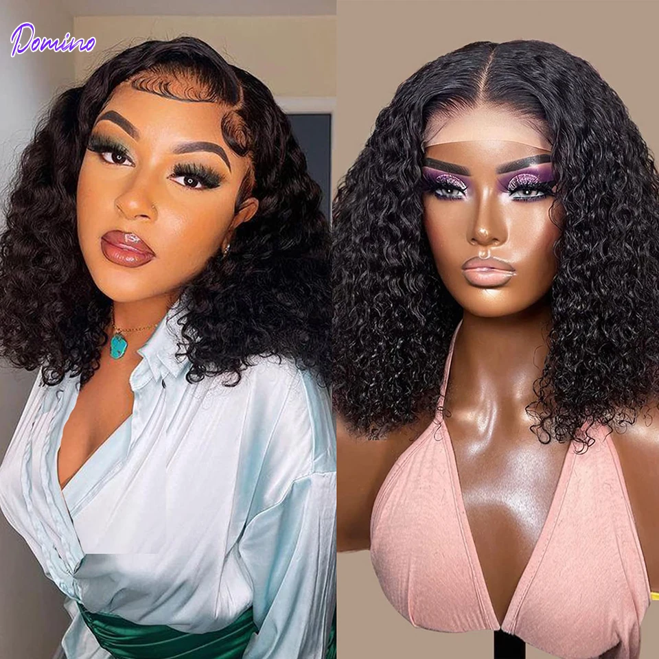 

Brazilian Deep Wave Bob Wig 13x4 Lace Frontal Wig Human Hair For Women Remy Short Curly Lace Closure Wig With Baby Hair