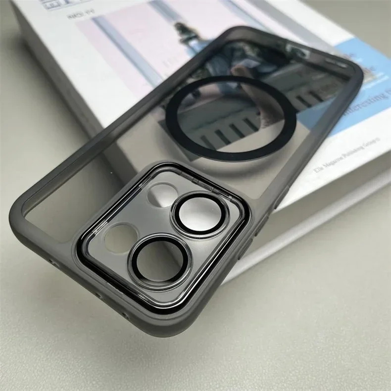 Crystal Clear Soft TPU Case with Full Lens Protection and Magnetic Cover