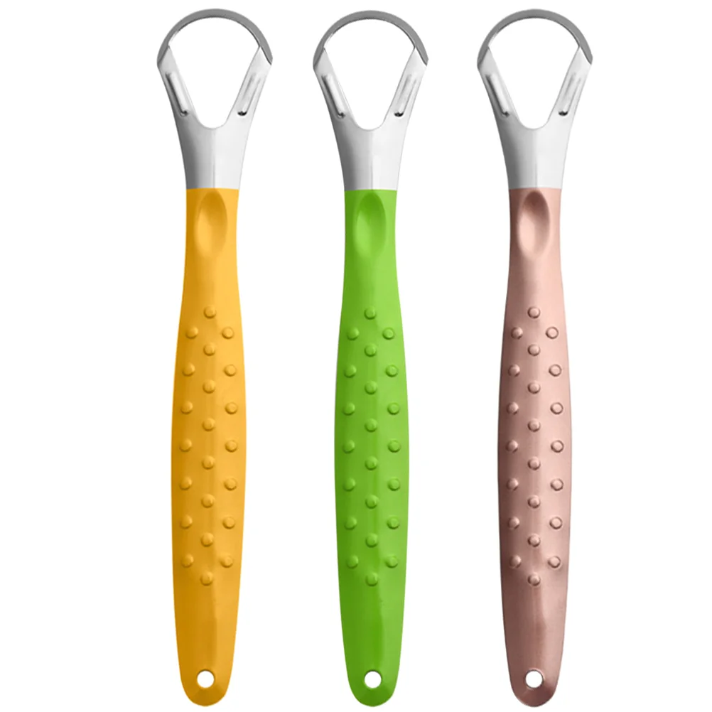 

3 pcs Metal Tongue Scraper Adult Tongue Scraper Stainless Steel Tongue Scraper Cleaner