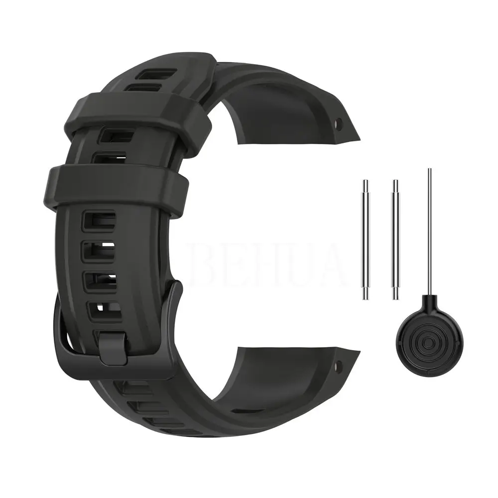 Durable Silicone Fashion Wristband with Black Buckle - Smart Watch Strap Accessories
