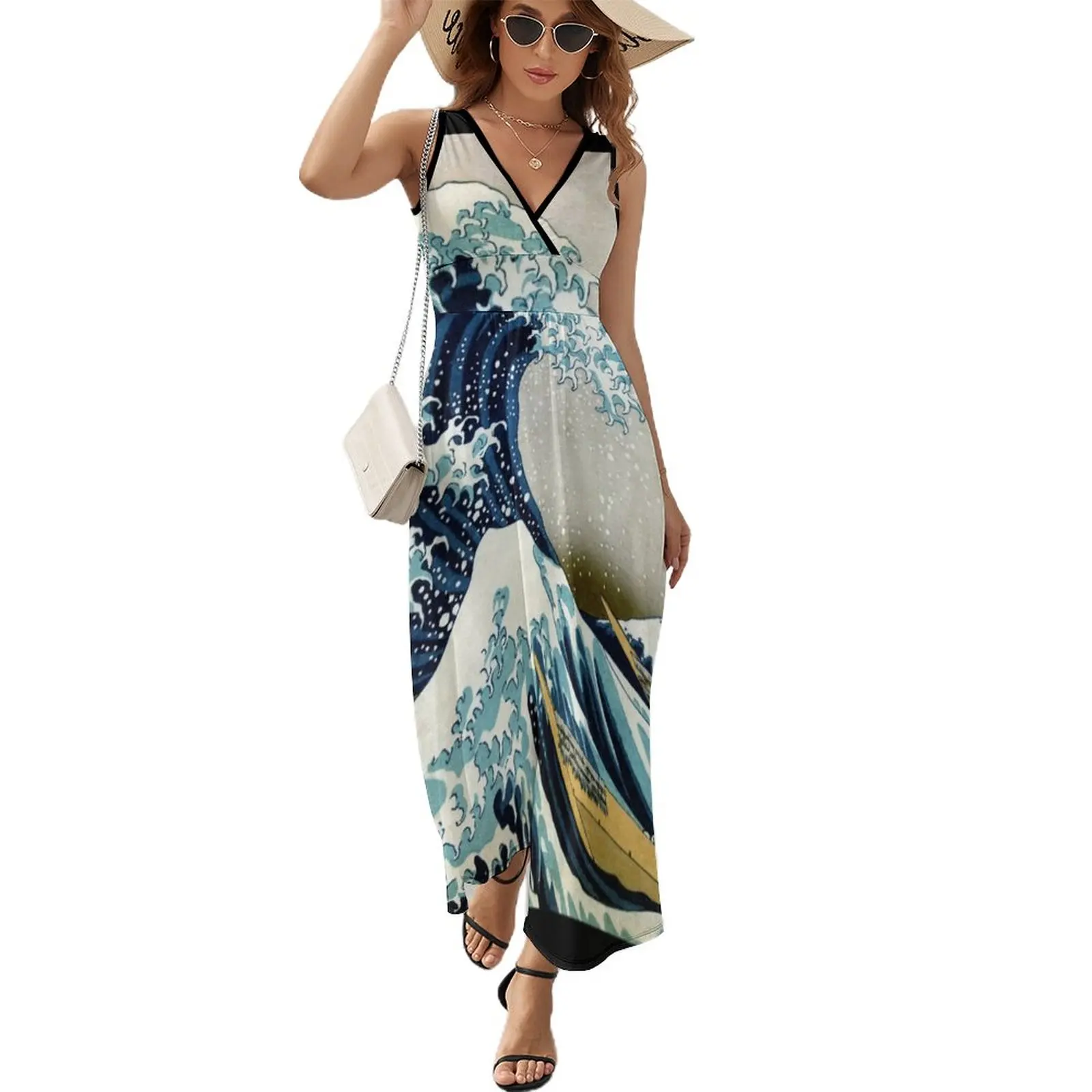 

The great wave, famous Japanese artwork Sleeveless Dress dresses for woman 2023 Beachwear prom clothes Evening dresses