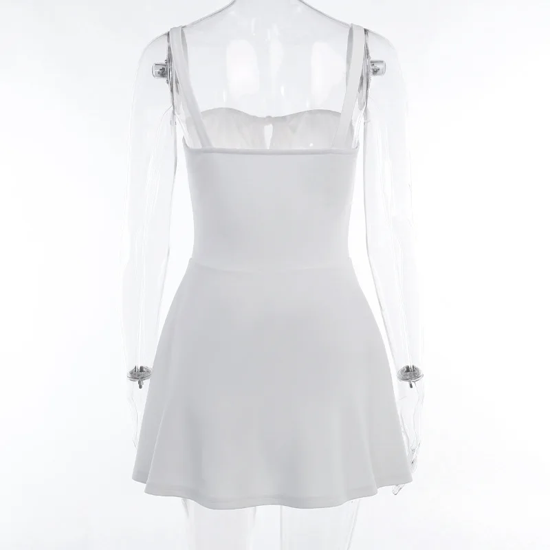 Sexy Spaghetti Strap Bodycon Lace Up Women Dress Fashion Bag Hip Skirt Sweet Party Evening Dress Elegant Slim Vestido