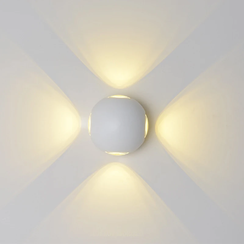 Lámpara de pared Led de bola redonda impermeable para exteriores, lámpara esférica para sala de estar, dormitorio, mesita de noche, fondo, pared, pasillo, balcón