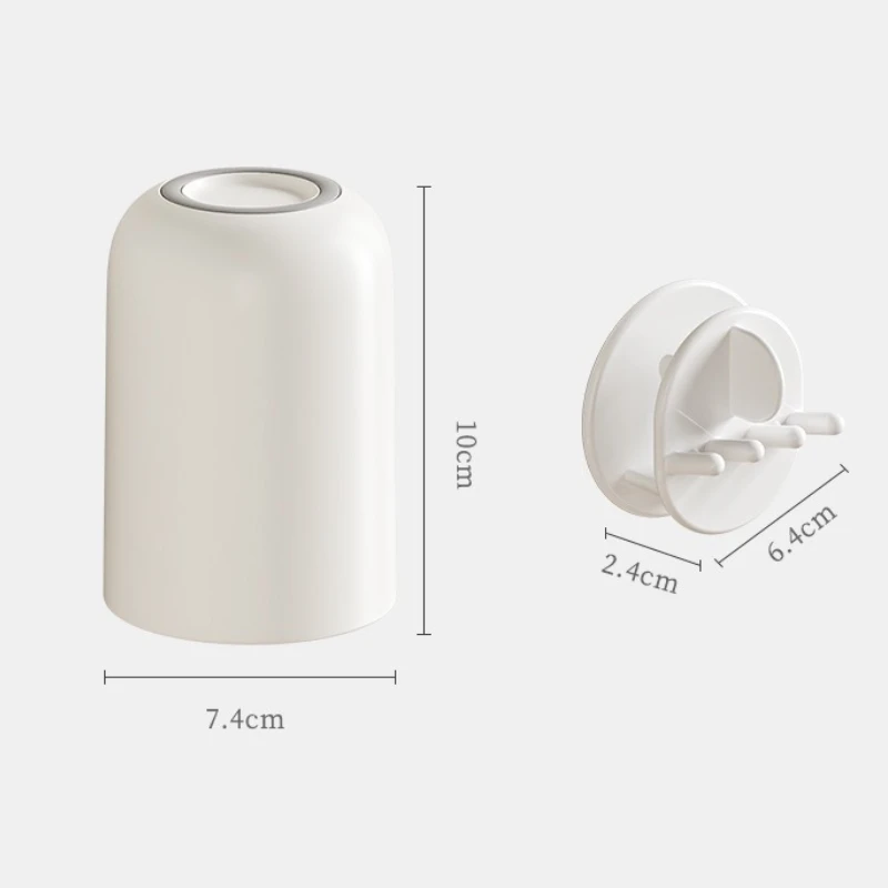 Wall-mounted Toothbrush Holder With Mouthwash Cup Bathroom_voghion.com