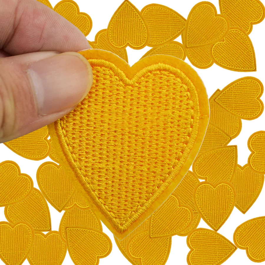 Accessories, Luxary Heart Shaped Iron On Patch Lv Yellow