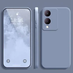 Ultra Thin Matte Silicone Phone Case - Solid Color TPU Cover for Vivo Y17S (Gray)