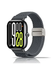 Magnetic Braided Nylon Adjustable Sport Strap - Solo Loop Bracelet - Universal (Space gray)