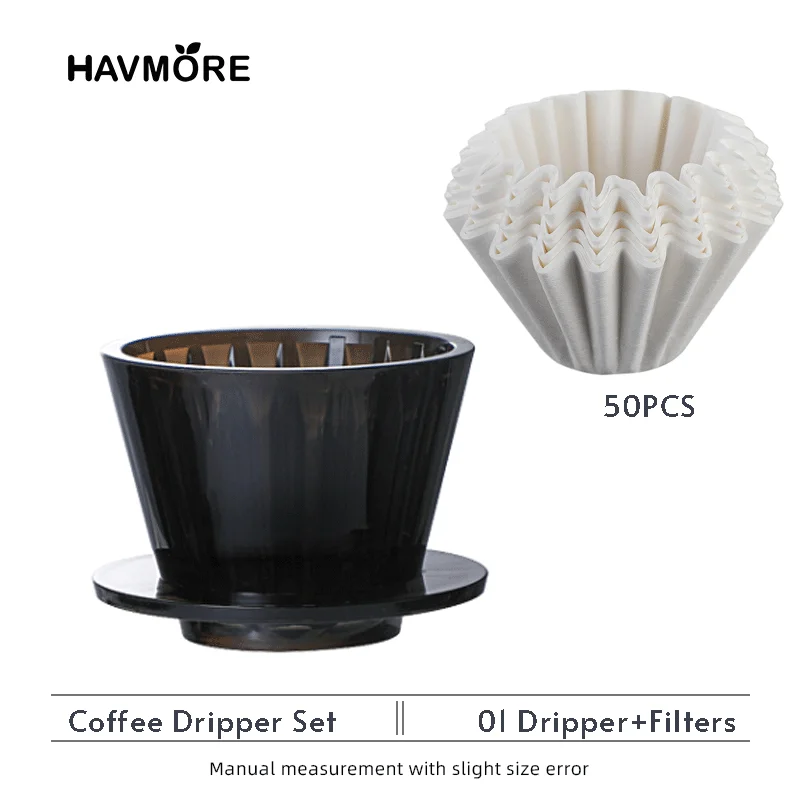Heat Resistant Glass Coffee Dripper 2-Cup with Fil...