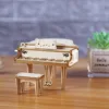 Creative Hand Cranked Piano Music Box Wooden 3D Puzzle Kits Building Blocks Toys Set DIY Assemble Models for Teens & Adults Gift 4