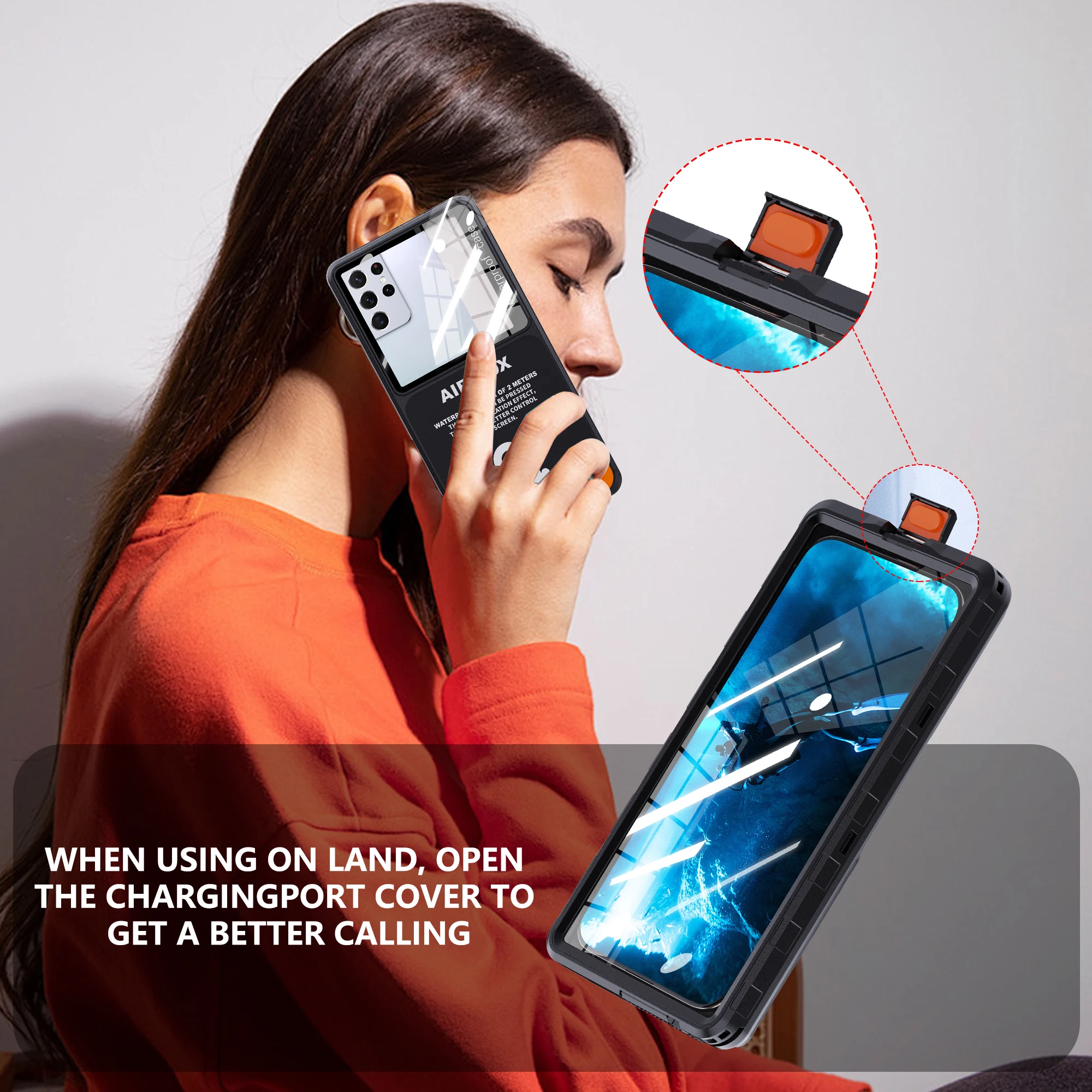 6.9-inch Waterproof Phone Case Shellbox Upgraded Universal Underwater Touch Screen Dustproof Drop proof IP68 Certified