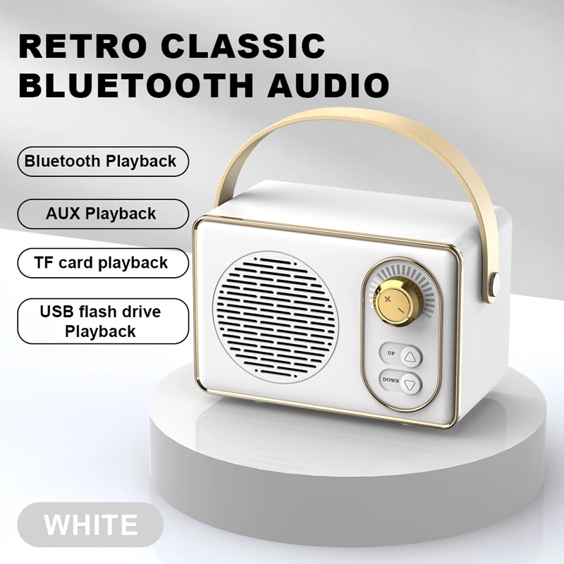 PRUNUS J-999 Mini Enceinte Bluetooth Rétro Portable, Petite Enceinte