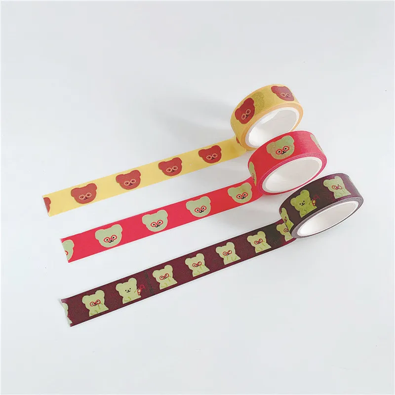 

5m glasses bear hand account decorative tape small fresh textured sticky tape and paper tape stationery diy tape