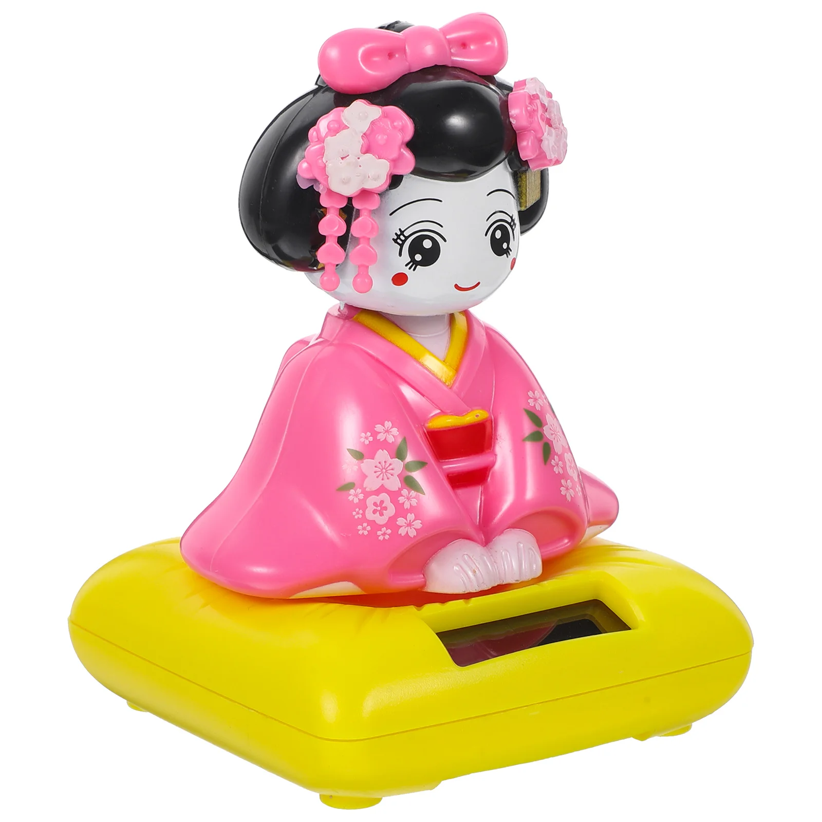 Solar Powered Bobble Heads Sitting Japanese Kokeshi Figurines Car Dashboard Dancing Figures Asian Geisha Shaking