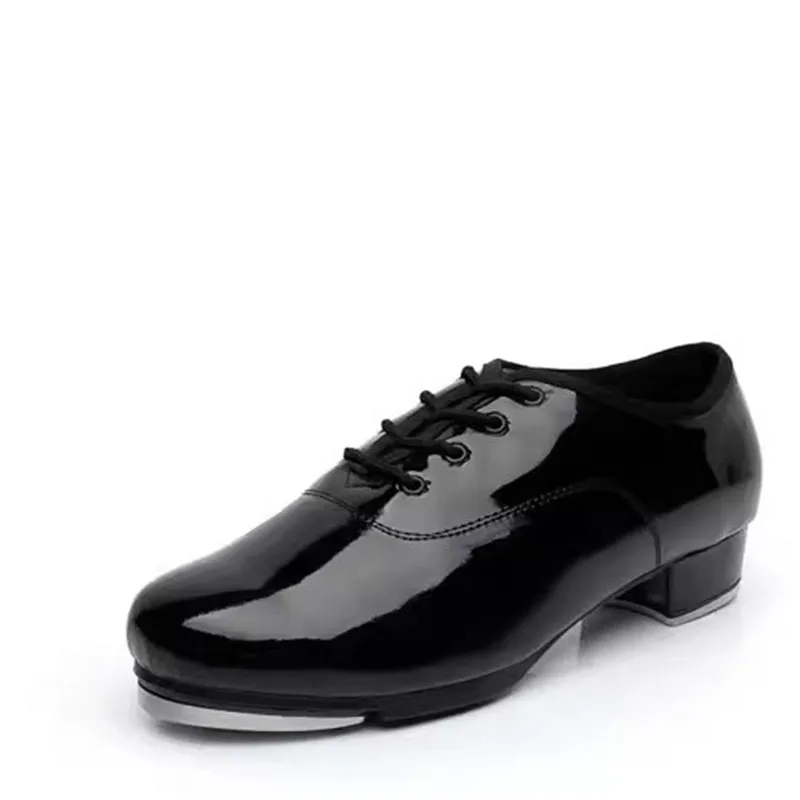 Tap Dance Shoes For Women Soft Soled Lace Up Oxford Cloth Genuine Leather Shoes Woman Girl Sports Step Sneakers Resounding Sound 2