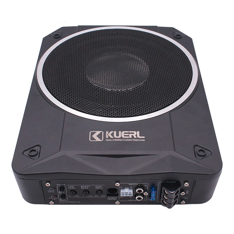 KUERL 8インチ 600W サブウーファー 12V アクティブパワーアンプ