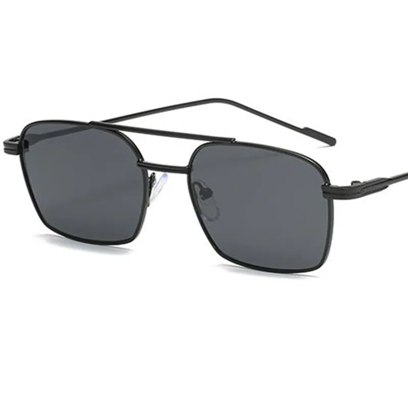Enhanced Product Title:  
Unisex Double Beam Anti-UV Sunglasses with Ornamental Alloy Frame