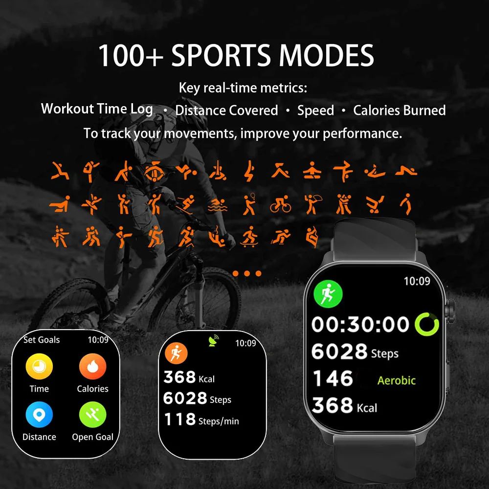 2026 new For Android IOS GPS Smart Watch Women 2.01" HD Screen Heart Rate Bluetooth Call Compass IP68 Waterproof Men Smartwatch 4