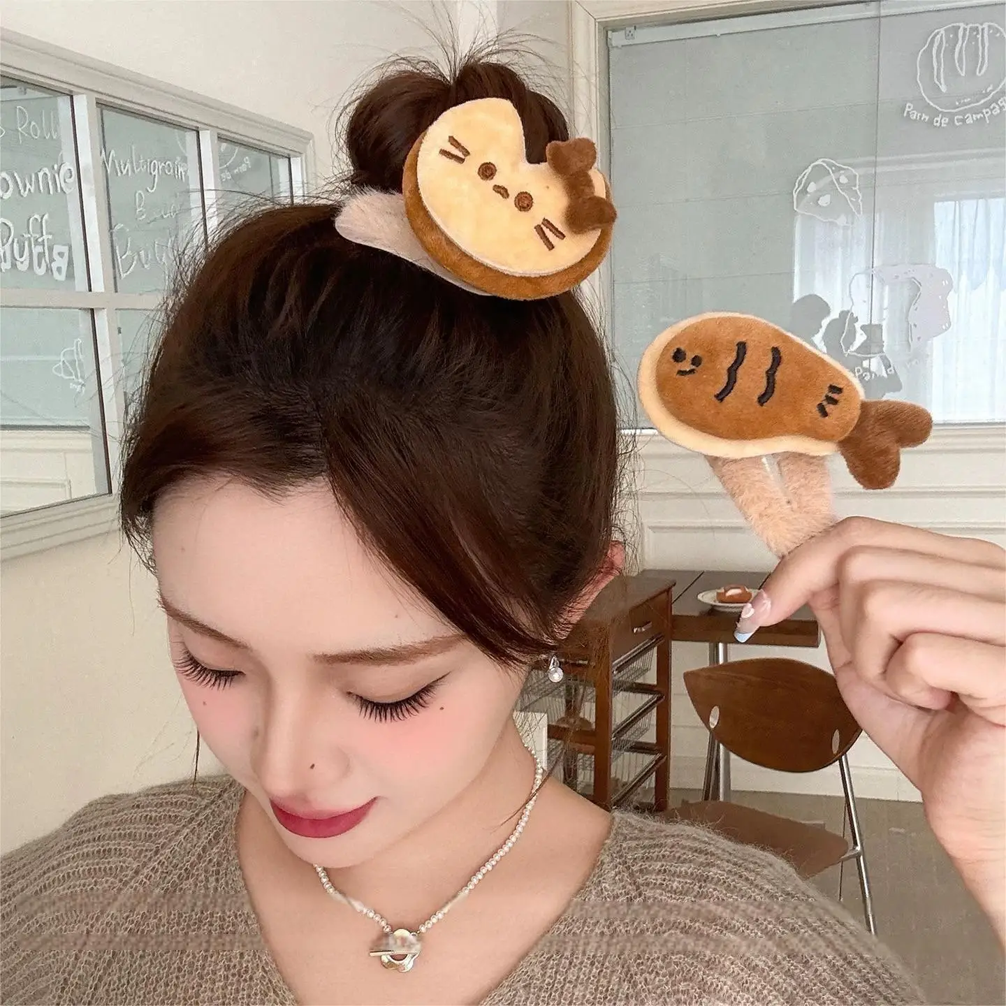 Brown Plush Hair Clip Bunny & Bear Plush Hair Clips - Adorable Companions for Your  main image 3