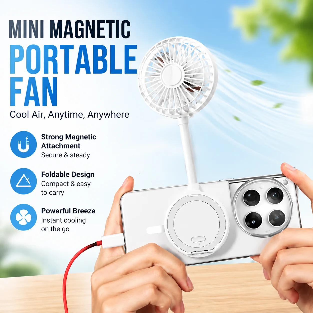 Compact Foldable Magnetic Fan