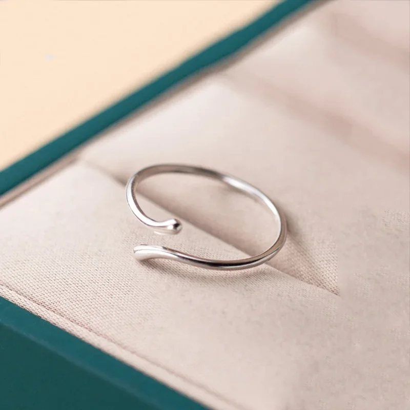 Silver Ring Silver Rings SOFTPIG Real 925 Sterling Silver Geometric Adjustable Ring For Fashion Women Party Jewelry