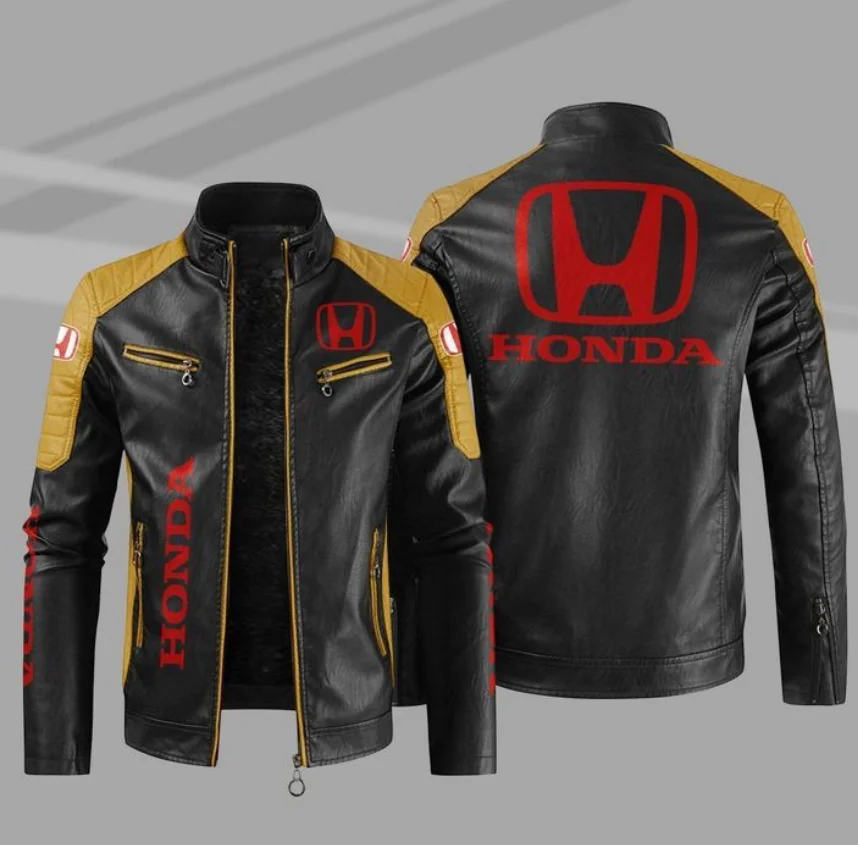 Honda Motorcycle Jackets Men Honda Leather Motorcycle Jacket New