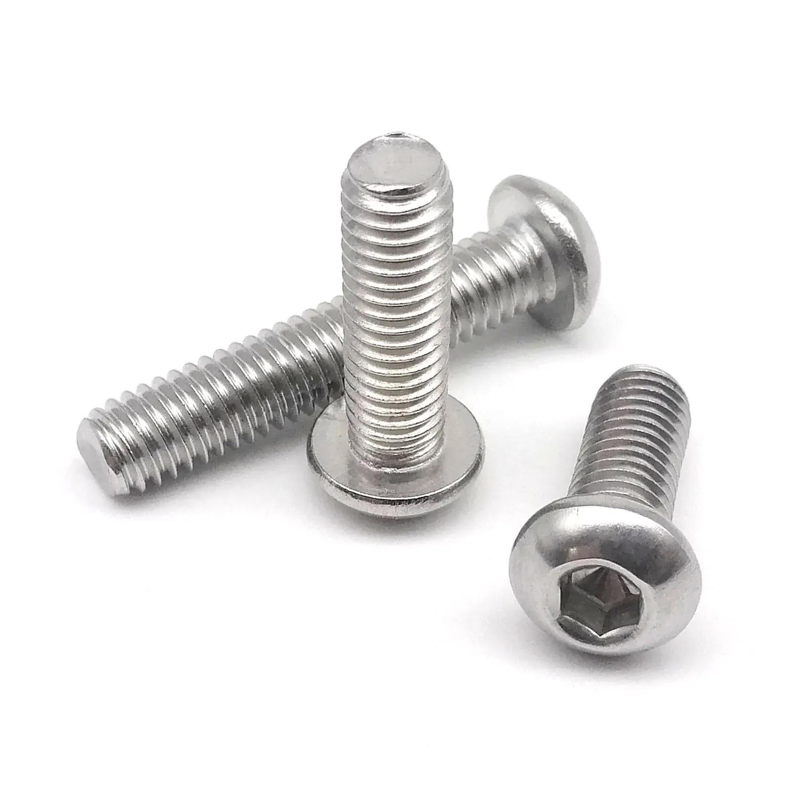Hexagon Socket Head Bolt M1.6 M2 M2.5 M3 M4 M5 M6M8 Hexagon Hex Socket Head Button Allen Bolt Screw 304 A2 Stainless Steel Black Grade 10.9 Steel ISO7380