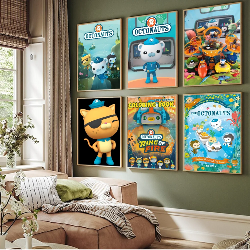 The O-Octonauts ANIME Anime Posters Sticky Decoracion Painting Wall Art White Kraft Paper Wall Decor anime stickers poster prints anime poster