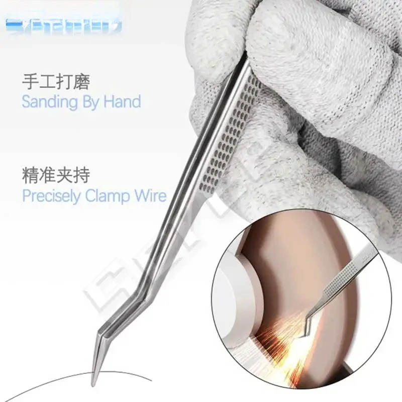 Aax-17 tin Precision Tweezers precision tweezers for precise clamping of tin wire Non-slip and wear-resistant Made of stainless steel