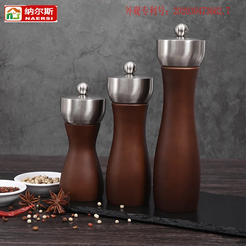 Description Picture 2 of itemLeeseph Premium Beech Pepper Mill, Salt and Grinder - Precision Carbon Steel Rotor Use for Peppercorn, Sea Salt,