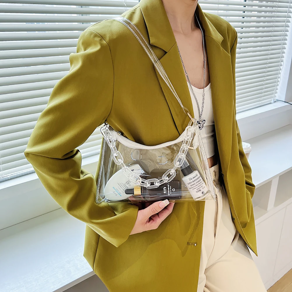 Clip Top Transparent Chain Box Bag  Pretty bags, Shoulder bag fashion, Transparent  bag