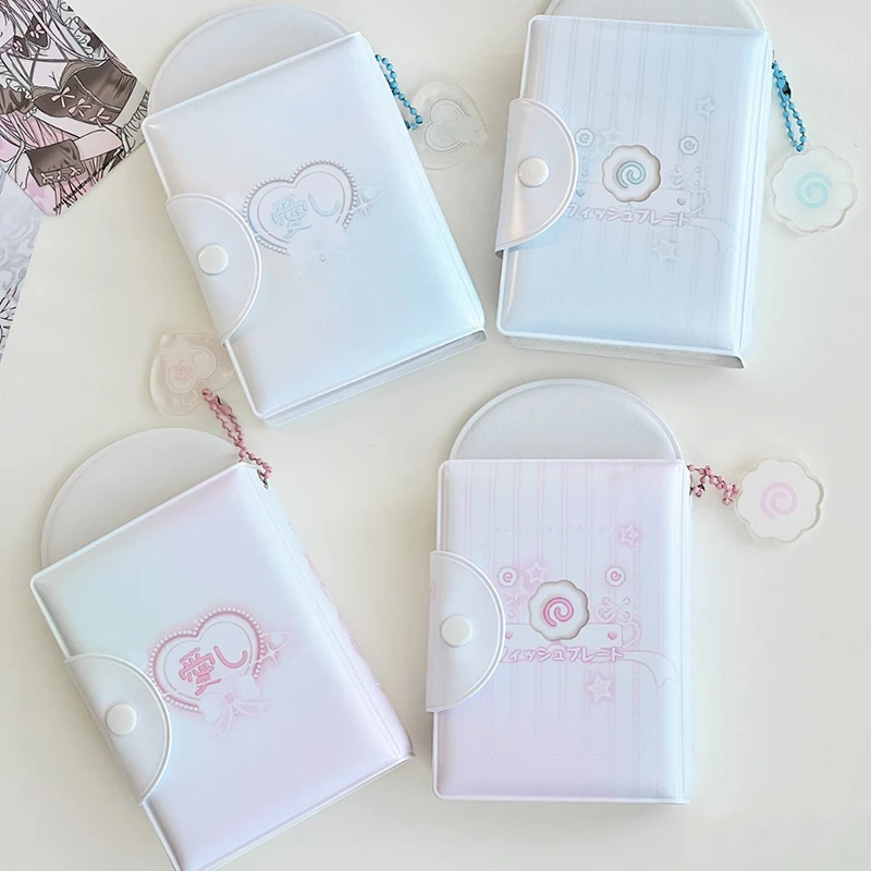 Y2K Blue Pink Hollow Photo Album 3 Pollici Kpop Idol Photocard Holder Cartoon Pendant Mini Instax Foto Storage