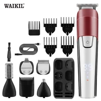 WAIKIL Professional Men's Electric Hair Clipper Multifunctional Hair Trimmer USB Rechargeable Cordless Digital Grooming Tool 1